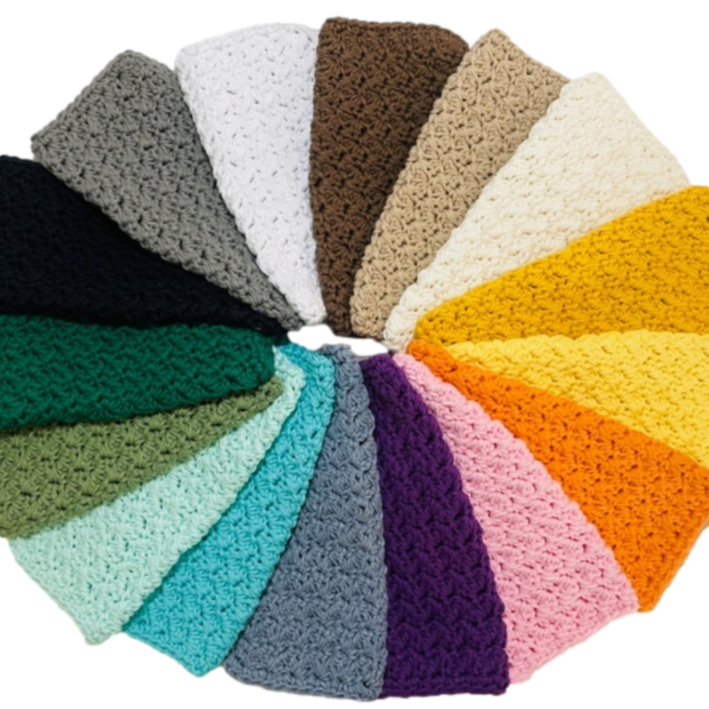 Crochet Washcloths - Set of 2, Dishcloths 100% Cotton YOU CHOOSE COLOR! - Picture 3 of 7